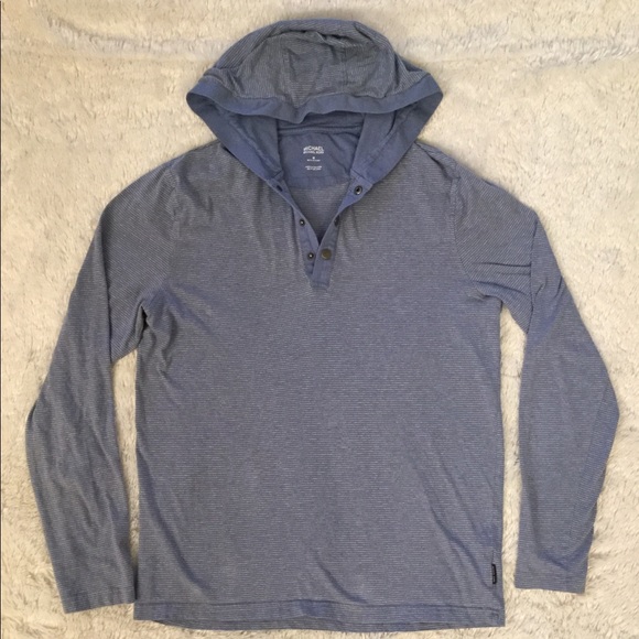 Michael Kors blue striped hooded long sleeve - Picture 2 of 5